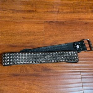 Leather studded belt